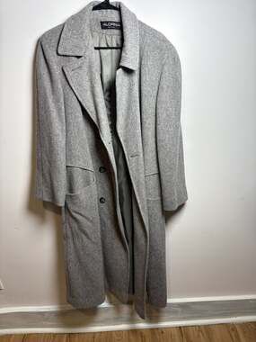 Alorna Vintage Gray Wool Blend Long Overcoat